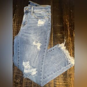Judy Blue Light Blue Distressed Skinny Jeans